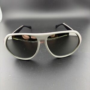 Vintage Style Eyes 1970-1980 Ski Sunglasses Mirrored Gray & White Aviator